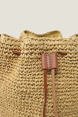 Raffia Crossbody Pouch Bag | Natural