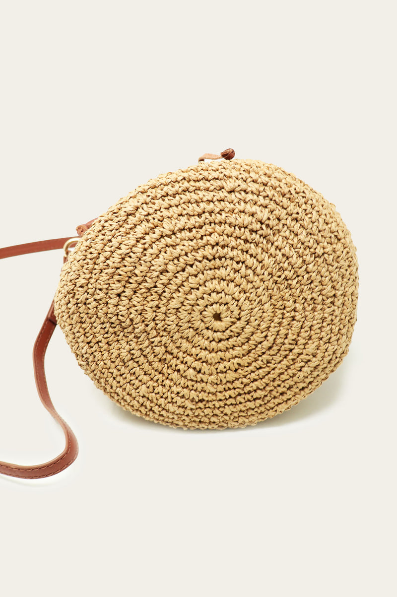 Raffia Crossbody Pouch Bag | Natural