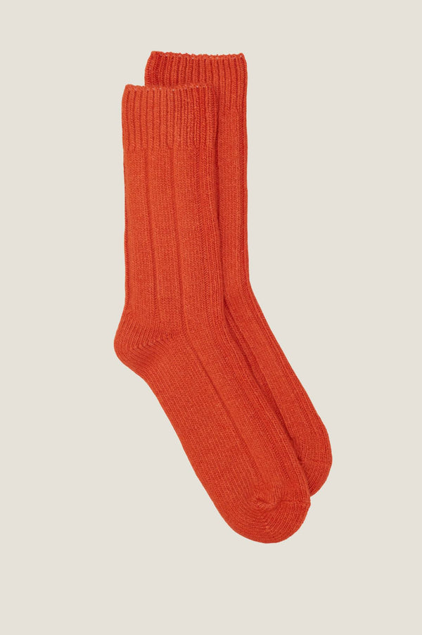 Ribbed Socks | Orange