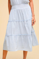 Riley Organic Cotton Dress | Stripe Blue/White