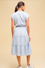 Riley Organic Cotton Dress | Stripe Blue/White