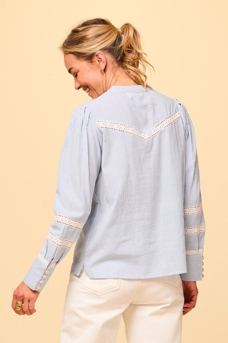 Romy Blouse | Stripe Blue