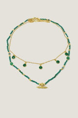 Sicily Necklace | Gold/Green