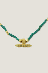 Sienna T-Bar Necklace | Gold/Green