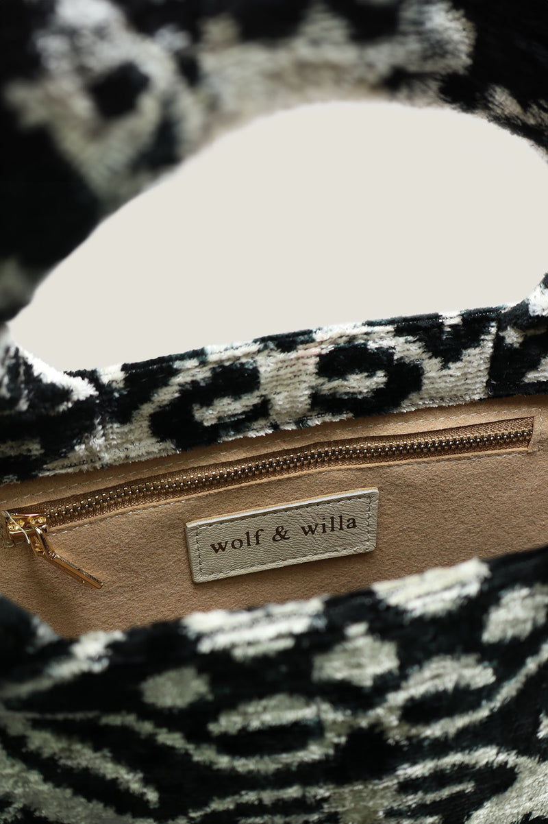 Large Silk Tote | Ikat Black/Taupe