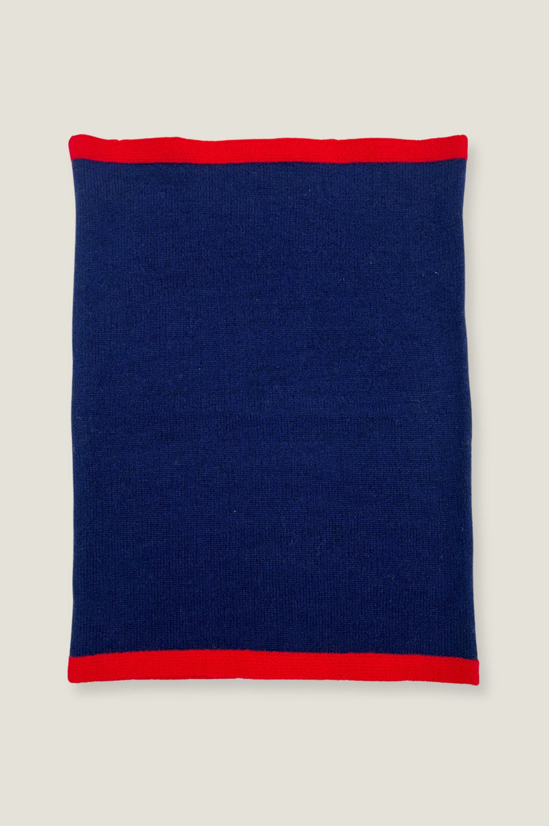 Merino Wool Snood | Navy/Red