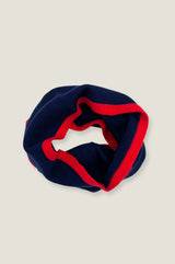 Merino Wool Snood | Navy/Red