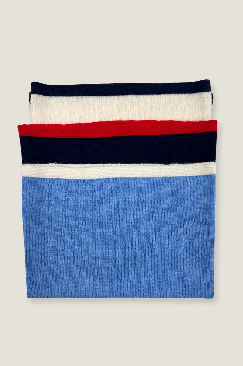 Merino Wool Snood | Serene Blue/Cream