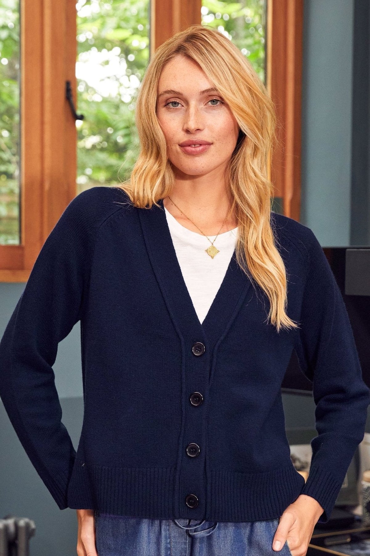 Aspiga Ladies Sustainable Swing Cardigan Navy