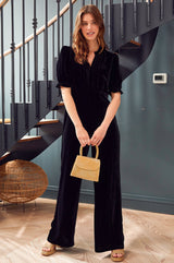 Tallulah Velvet Jumpsuit | Black