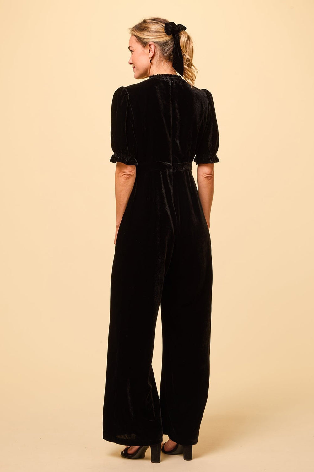 Amanda Uprichard Queens Jumpsuit Black Velvet store Repaired