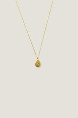 Glass Teardrop Necklace | Gold