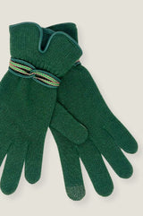 Touchscreen Wool & Cashmere Blend Gloves | Green/Fuchsia