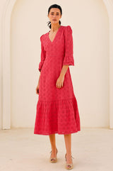 Victoria Broderie Dress | Red