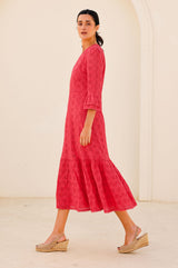 Victoria Broderie Dress | Red