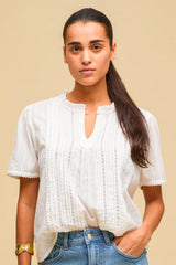 Vienna Short Sleeve Blouse | White