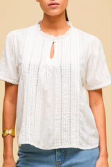 Vienna Short Sleeve Blouse | White