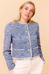 Violet Boucle Jacket | Blue/White