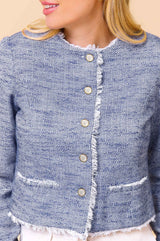 Violet Boucle Jacket | Blue/White