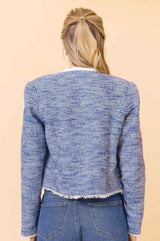 Violet Boucle Jacket | Blue/White