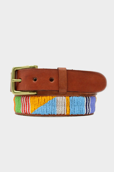 Aspiga Sustainable Mens Maasai Kora Diagonal Striped Belt Multi