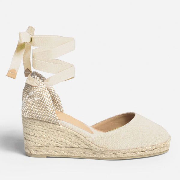 Carina canvas wedge 2025 espadrille in ivory 9cm