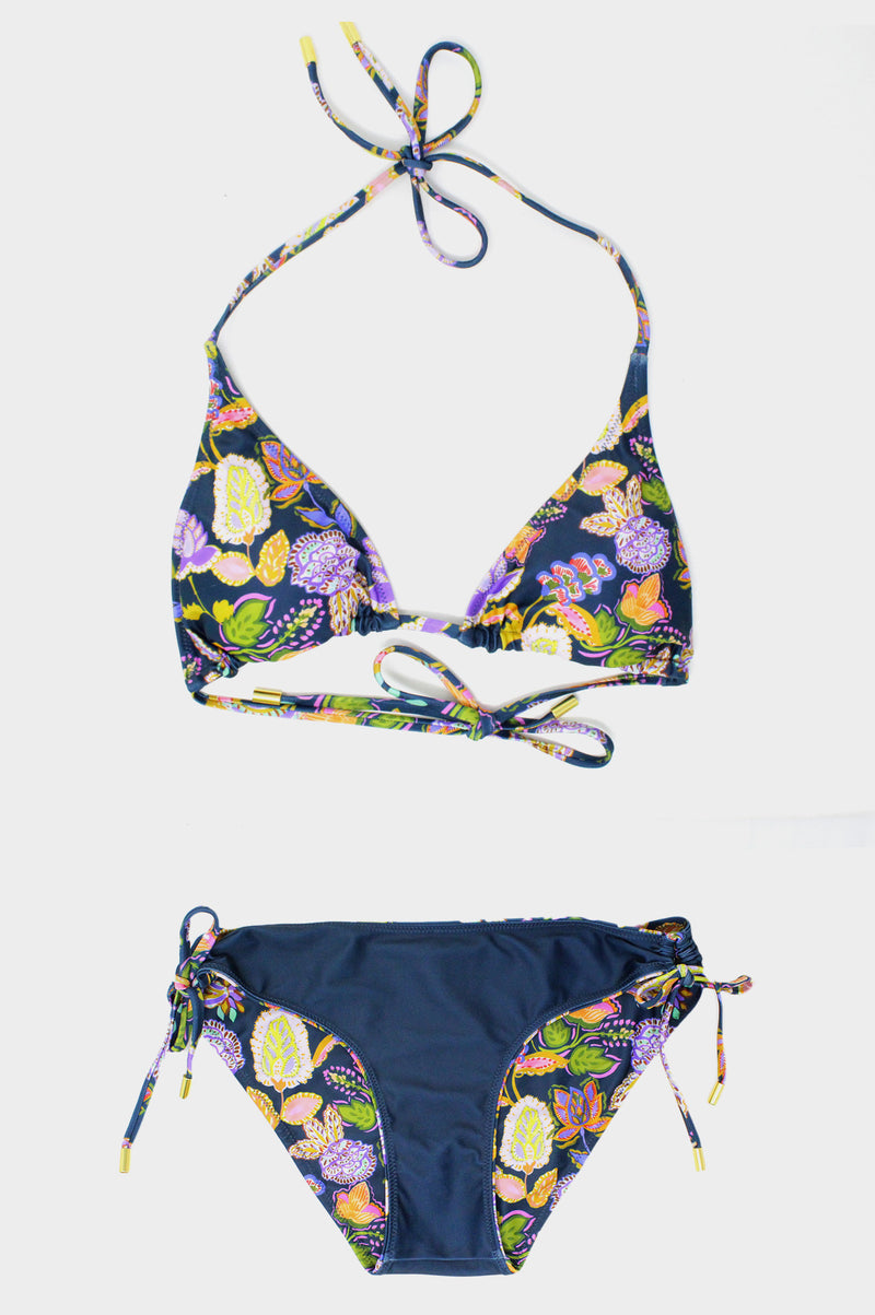 Triangle Recycled Reversible String Top and Tunnel Side Bikini