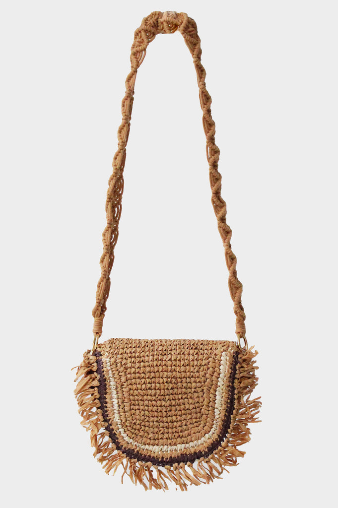 Multicolor Small Straw Crossbody Bag with Stripe Pattern, Chic Design