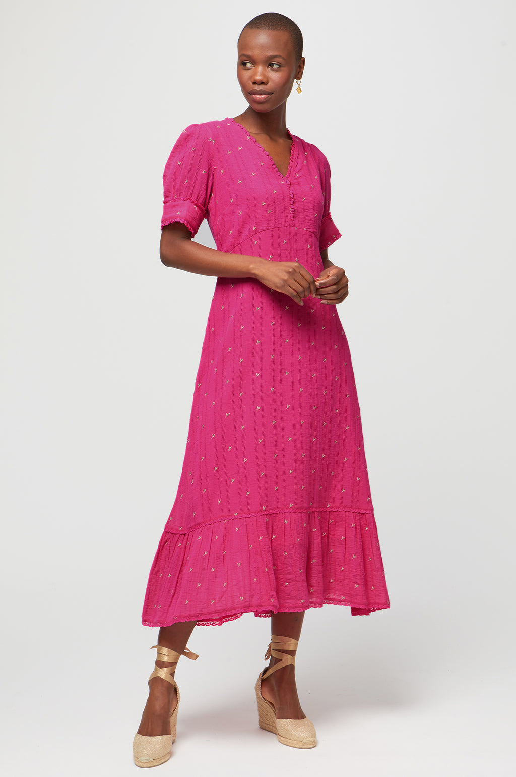Aspiga Ladies Sustainable Organic Cotton Poppy Dress | Plain Pink XS-XL