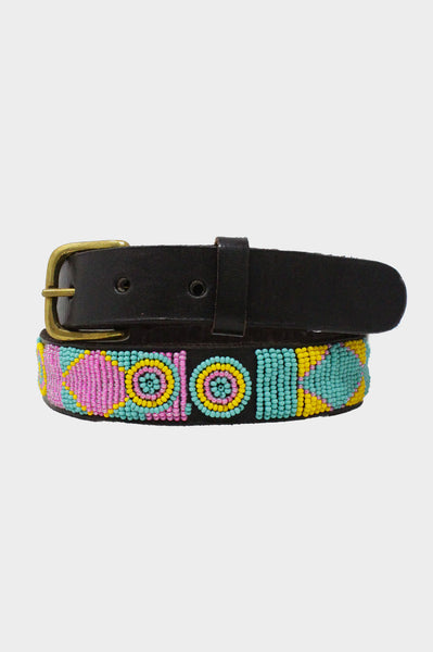 Aspiga Ladies Sustainable Kenyan Toto Belt Seagreen Pink Yellow